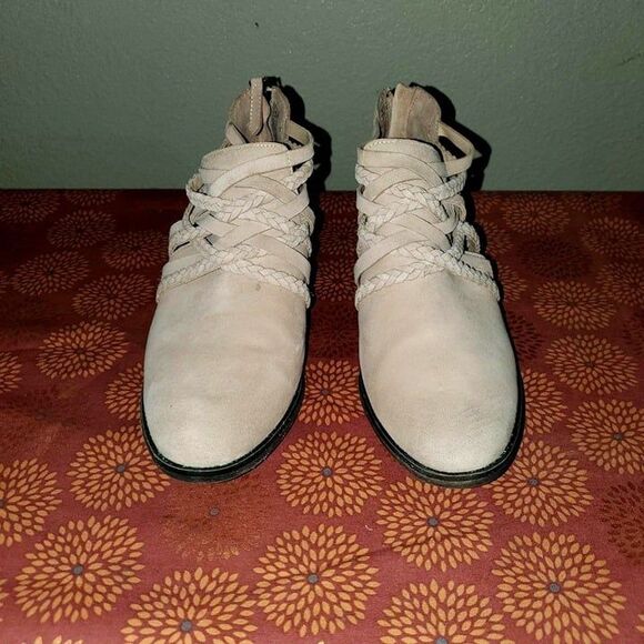 Caslon Womens Shooties Pink 7 Liam Braided Strap Pink Suede Ankle Booties - Picture 5 of 9